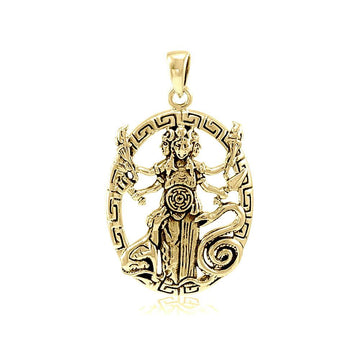 Hecate Goddess Solid Gold Pendant GPD3179 - Jewelry